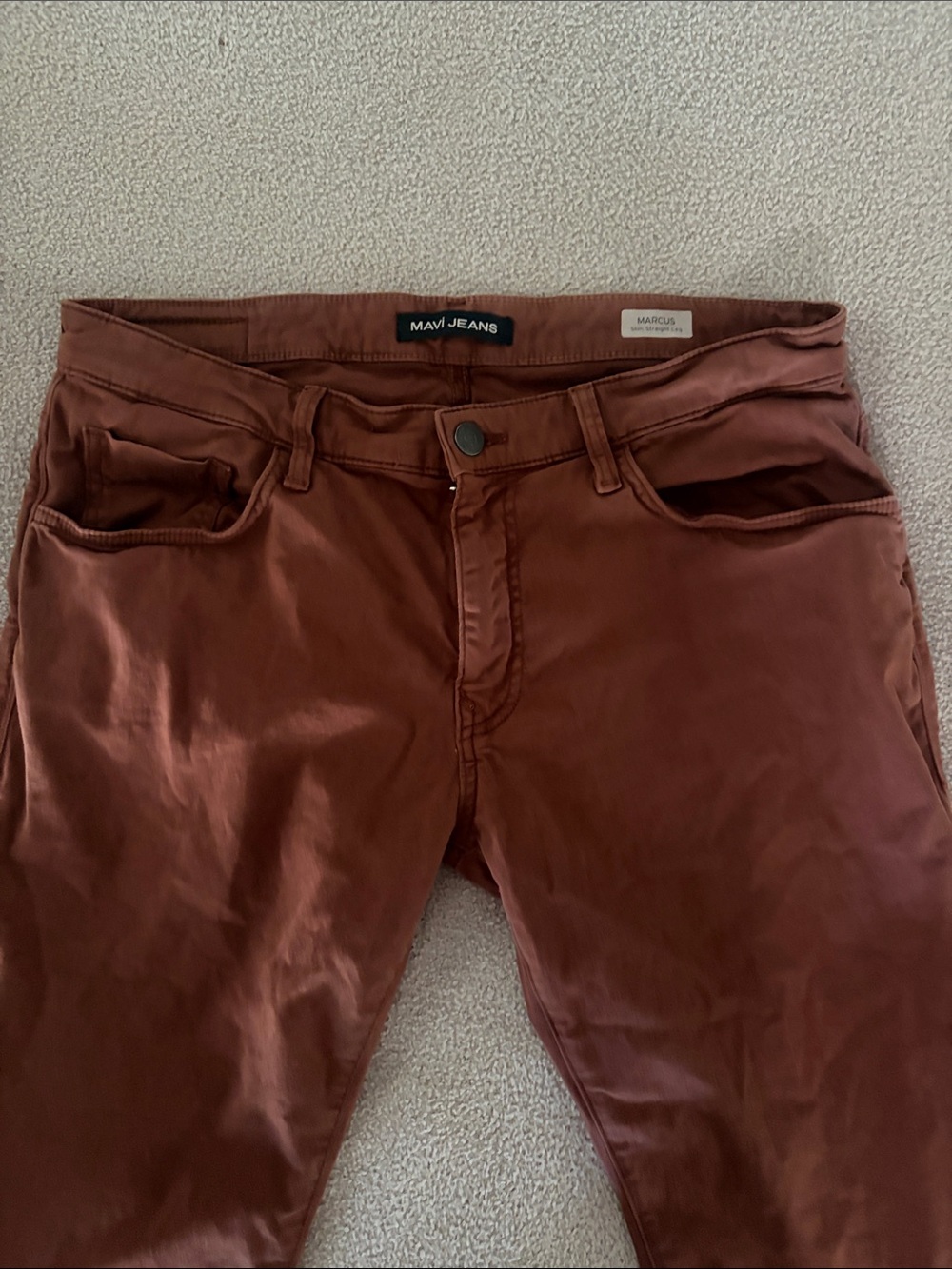 Mavi Men's Slim Straight Jeans in Burnt Rust